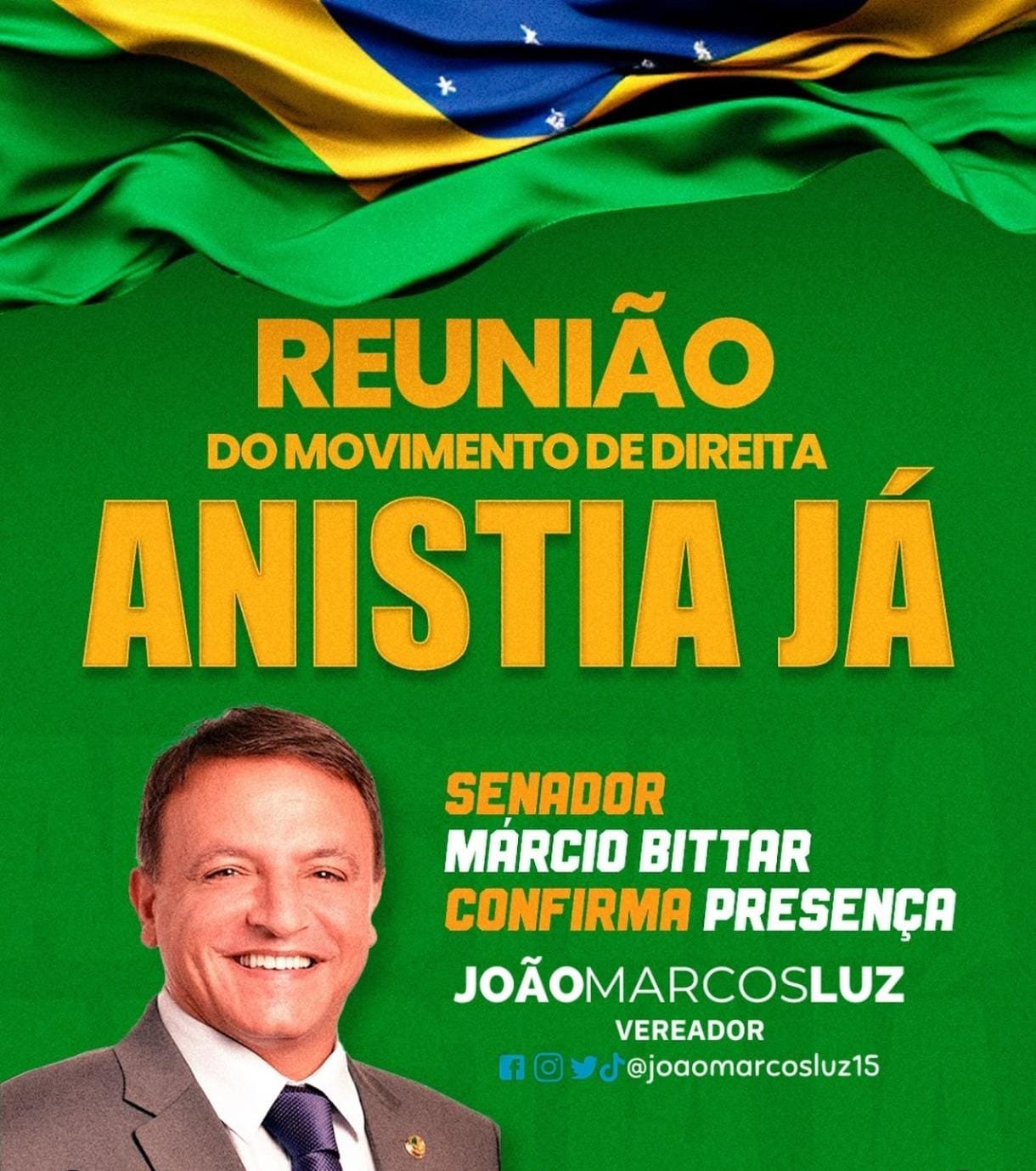 Com Bittar e Bocalom, vereador promove evento pedindo anistia para envolvidos no 8 de janeiro