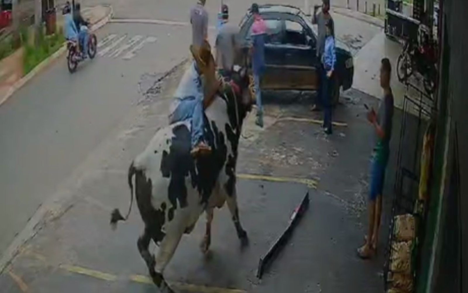 VÍDEO: Boi derruba dono e foge em disparada pelas ruas de cidade em Goiás