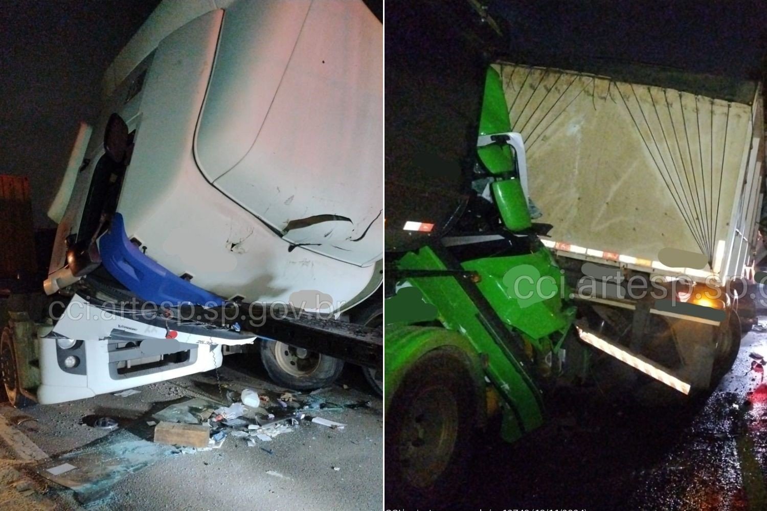 Engavetamento de carretas deixa ferido na Via Anchieta, SP