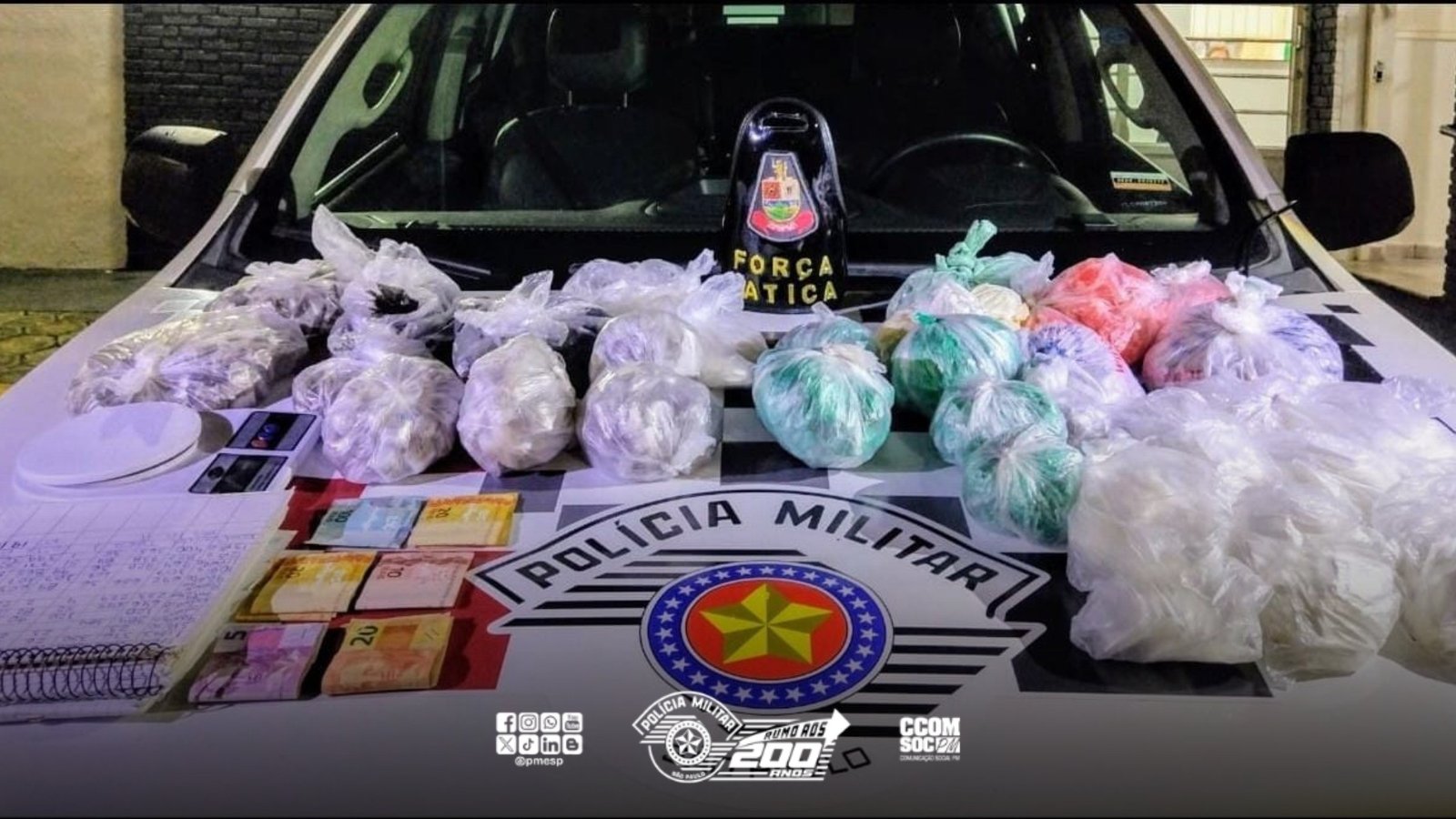 Polícia prende homem com mais de 3 mil porções de drogas em Guaratinguetá, SP