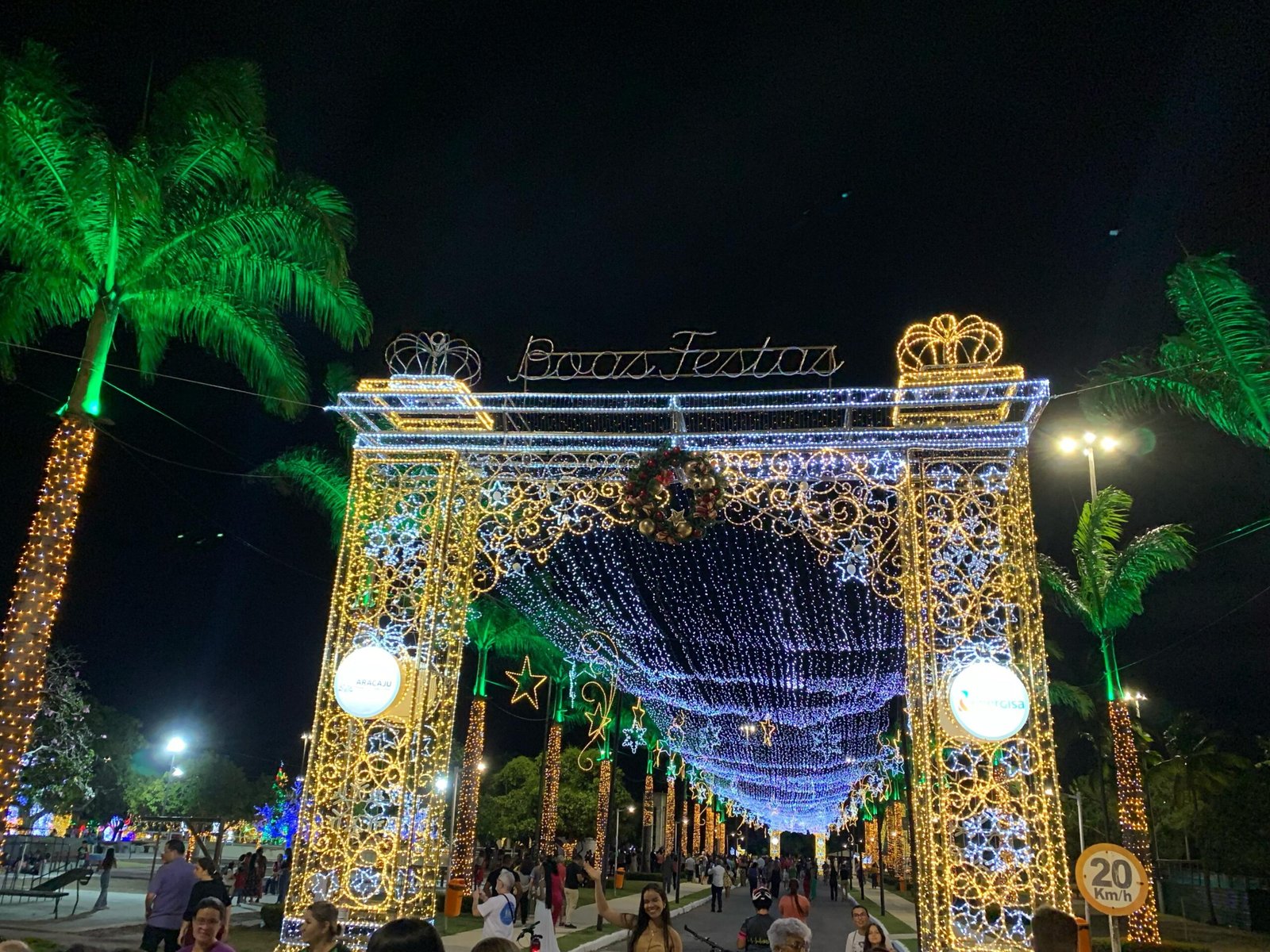 Iluminação natalina do Parque Augusto Franco é inaugurada em Aracaju