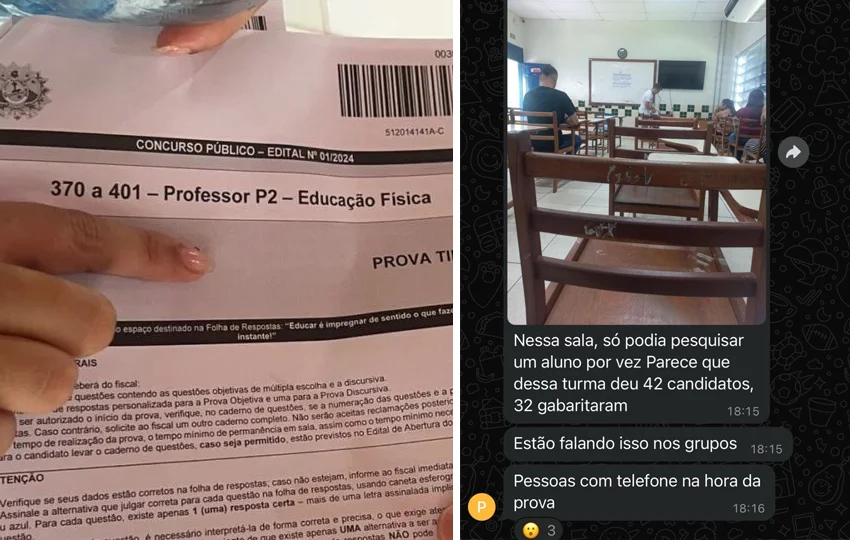 Celular na sala, “cola coletiva” e vazamento de prova: caos no maior concurso da Educação