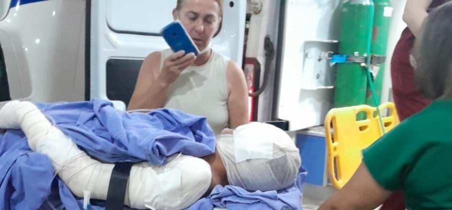 Acidente na BR-364: idoso tenta desviar de buraco, cai e sofre afundamento de crânio