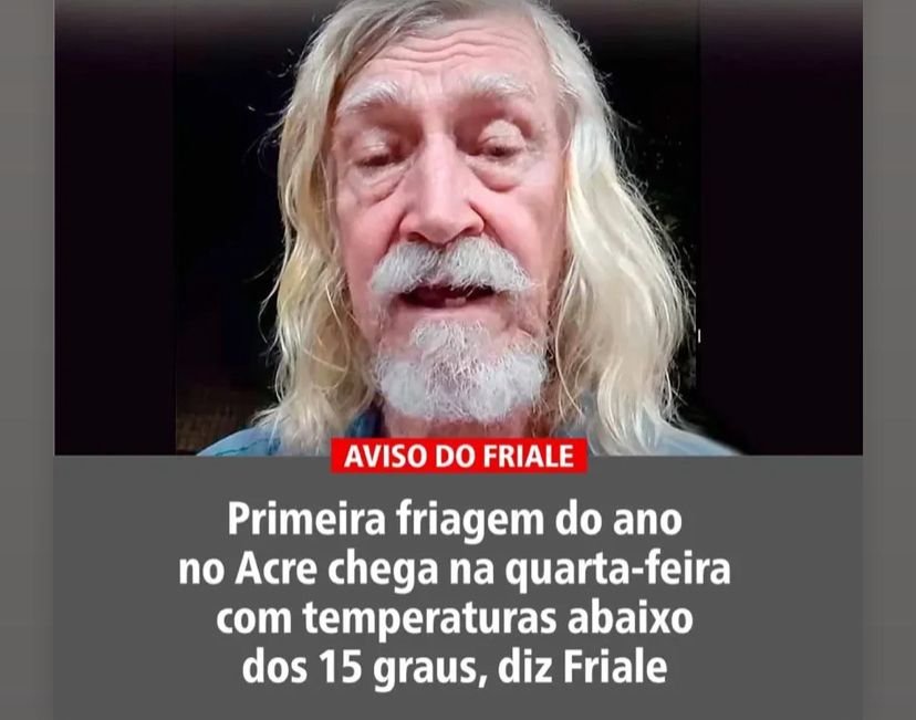 A primeira friagem de 2025 está prevista para atingir o Acre na próxima quarta-feira, 28 de maio, com a chegada da sétima onda polar do ano, conforme previsão do pesquisador meteorológico Davi Friale.