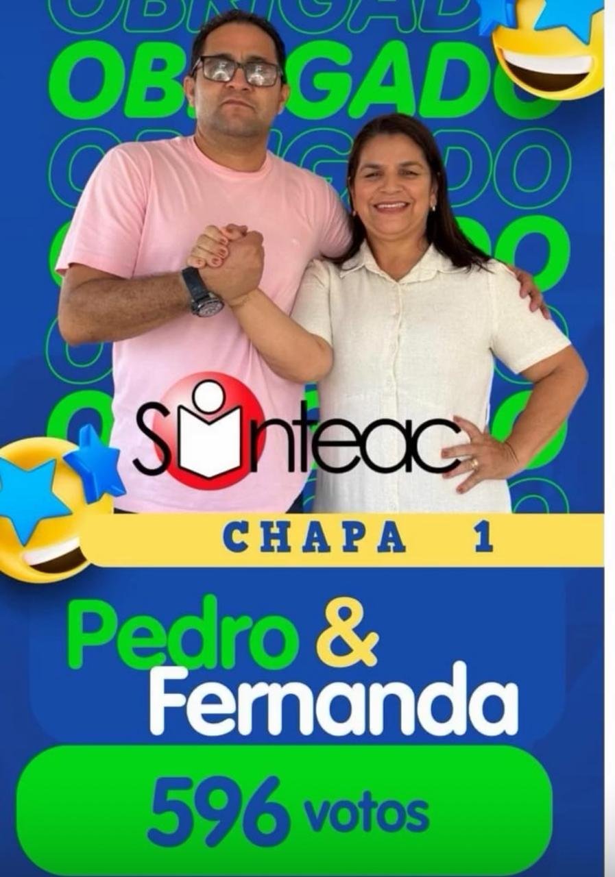 Professor Pedro Lima é reeleito presidente do Sinteac em Cruzeiro do Sul