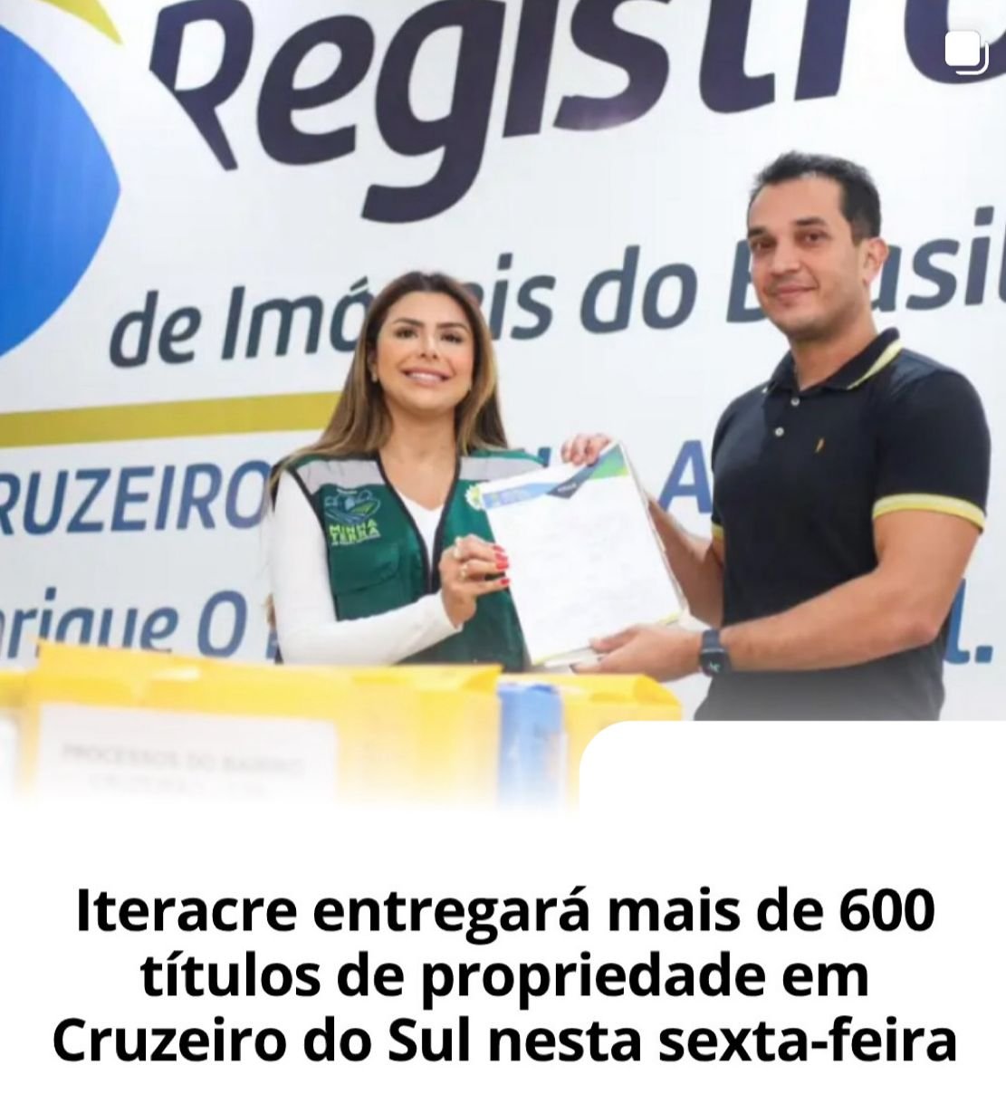 Iteracre realiza nova etapa de regularização fundiária com entrega de mais de 600 títulos em Cruzeiro do Sul