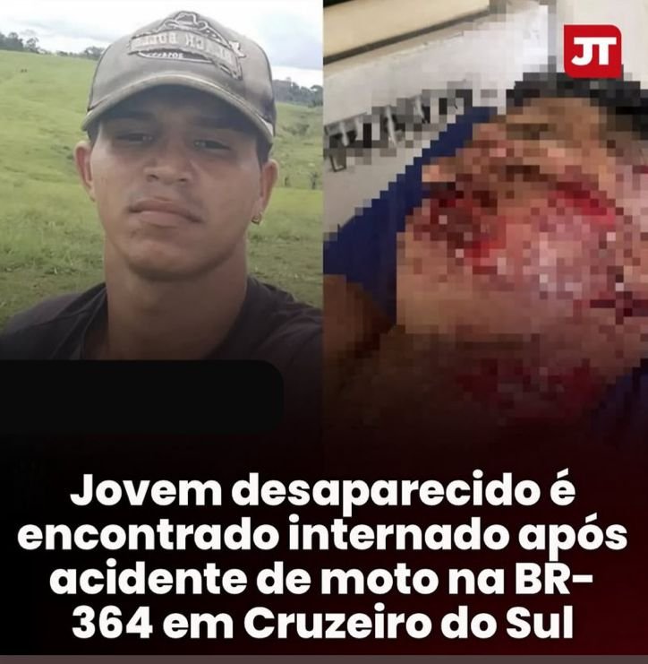 Jovem é encontrado internado após acidente de moto na BR-364, em Cruzeiro do Sul