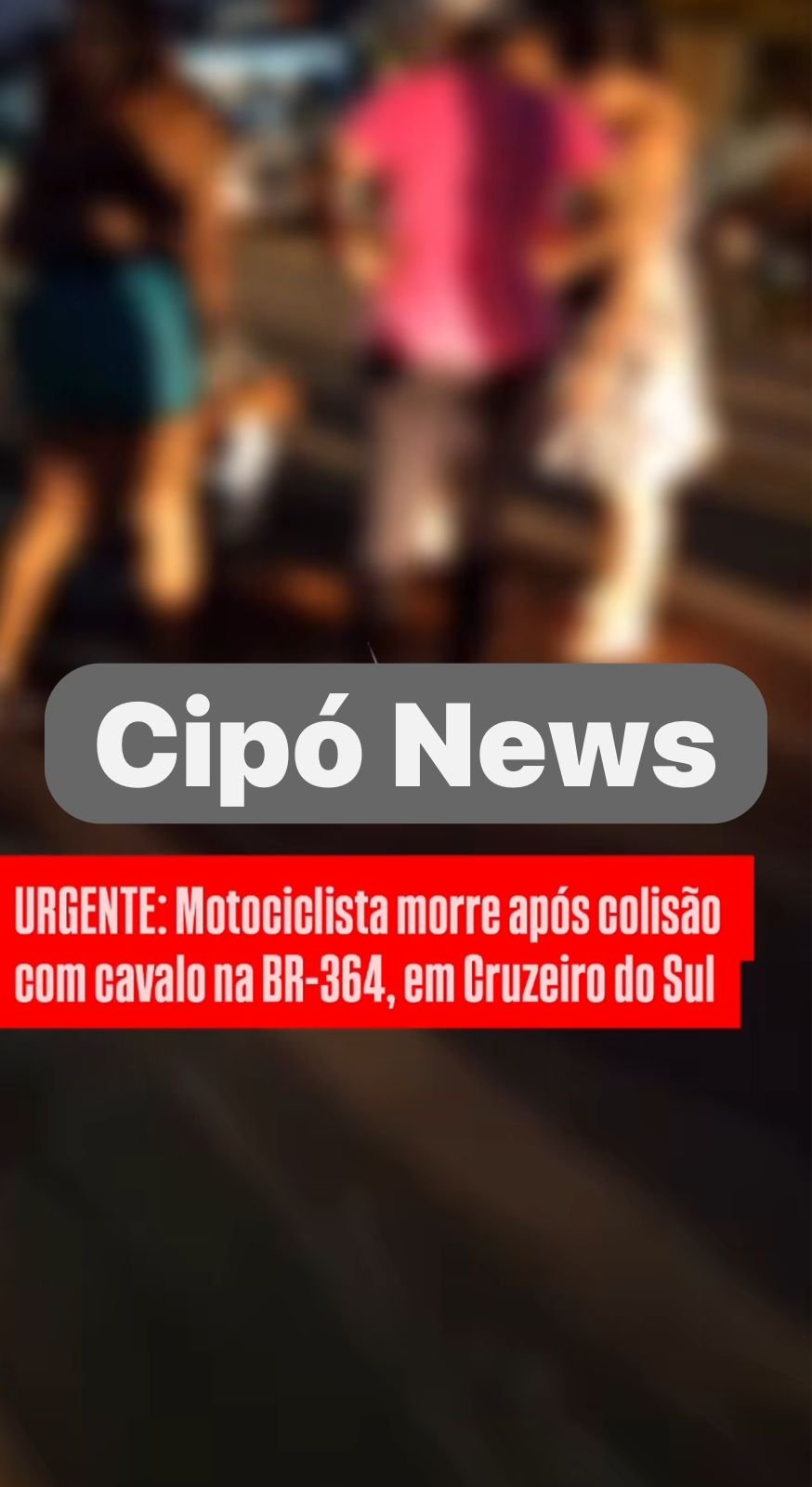 Motociclista morre após colisão com cavalo na BR-364, em Cruzeiro do Sul