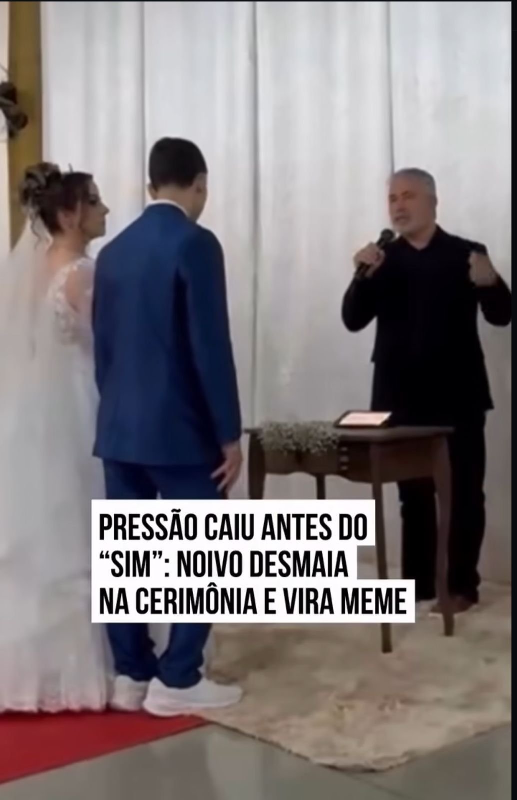 Noivo desmaia durante o “sim” e casamento vira cena inesquecível.