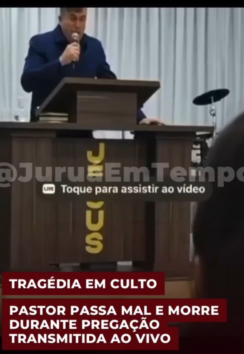 Culto transmitido ao vivo termina em tragédia com a morte de pastor.