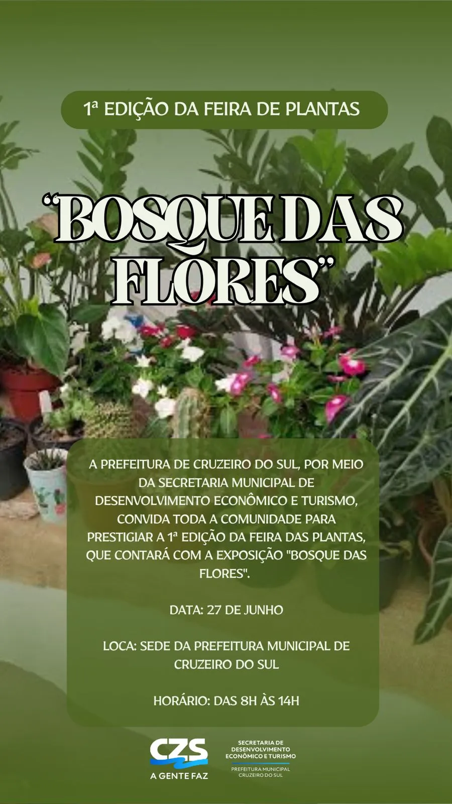 Prefeitura de Cruzeiro do Sul realiza a 1ª edição da Feira das Plantas com exposição “Bosque das Flores”