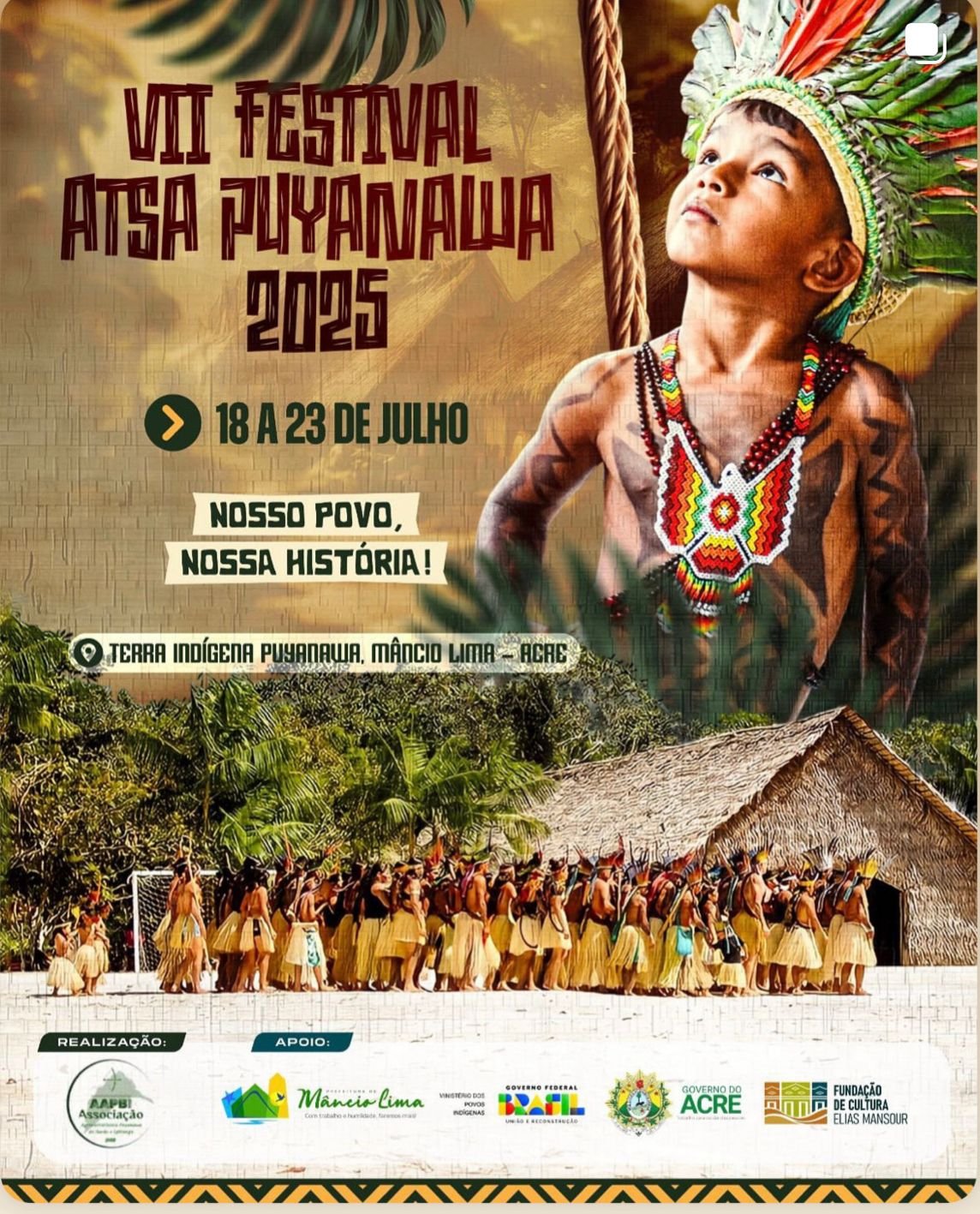 Povo Puyanawa realiza o VII Festival Atsa em Mâncio Lima