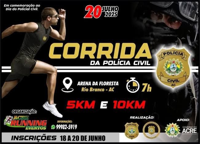 Polícia Civil do Acre promove corrida em Cruzeiro do Sul em comemoração ao Dia do Policial Civil