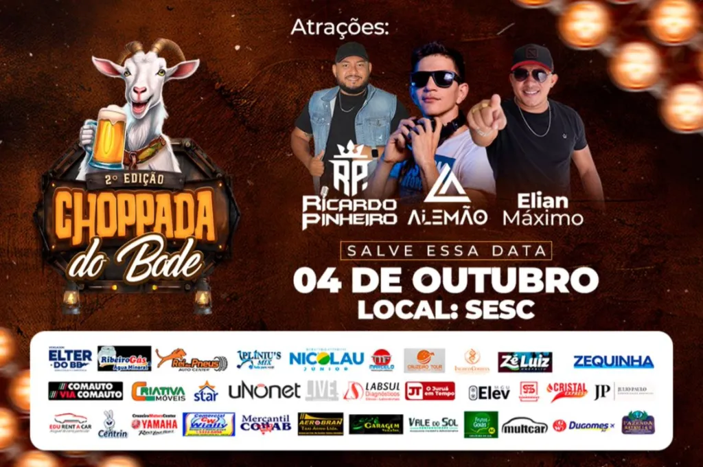 Segunda edição da Choppada do Bode acontece no dia 4 de outubro no SESC de Cruzeiro do Sul