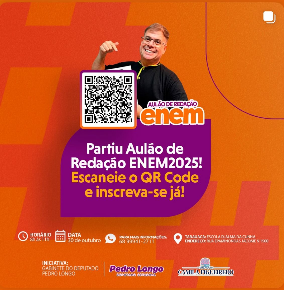 Aulões de Redação promovidos por Pedro Longo motivam jovens para o ENEM 2025