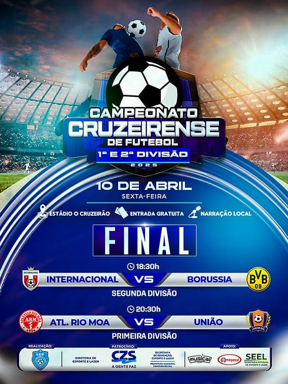 Prefeitura de cruzeiro do Sul e Liga Cruzeirense realizam nesta sexta-feira as finais do Campeonato Cruzeirense de Futebol com premiação de R$ 70 mil