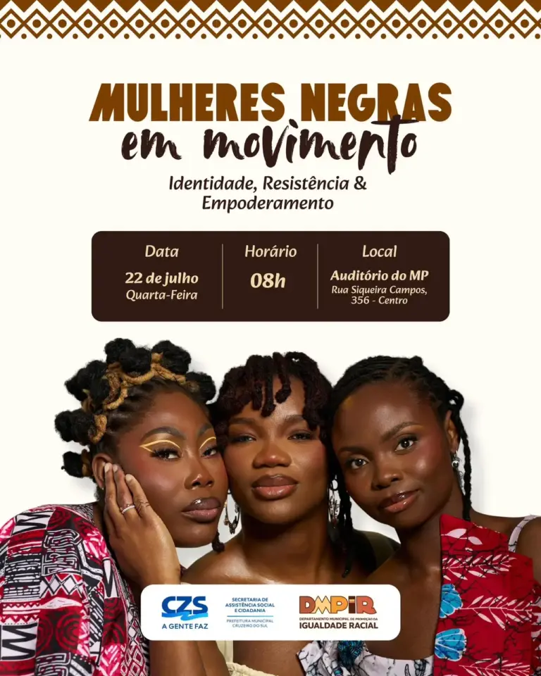 Prefeitura de Cruzeiro do Sul realizará ação “Mulheres Negras em Movimento” para fortalecer identidade e empoderamento