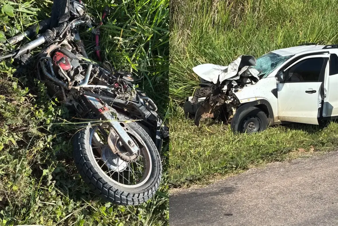URGENTE! Motociclista morre em grave acidente com carro na BR-364