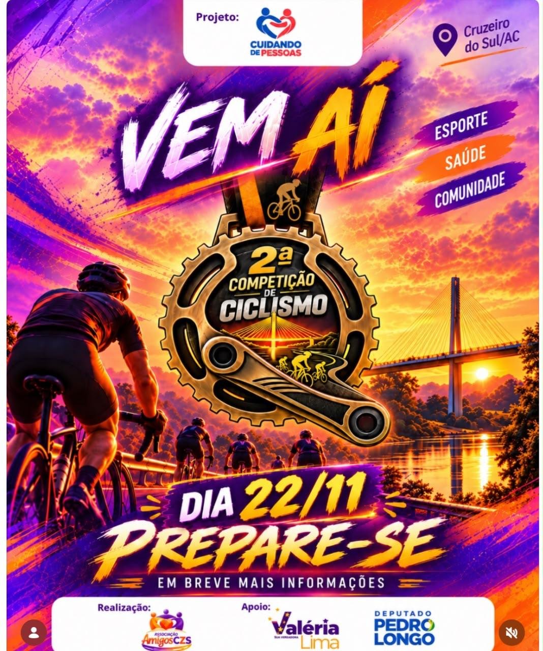 Cruzeiro do Sul se prepara para a 2ª Competição de Ciclismo, que acontece no dia 22 de novembro