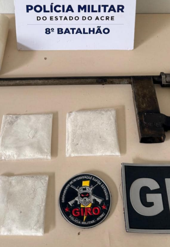 Polícia apreende droga e arma artesanal após suspeito fugir de abordagem no interior do Acre