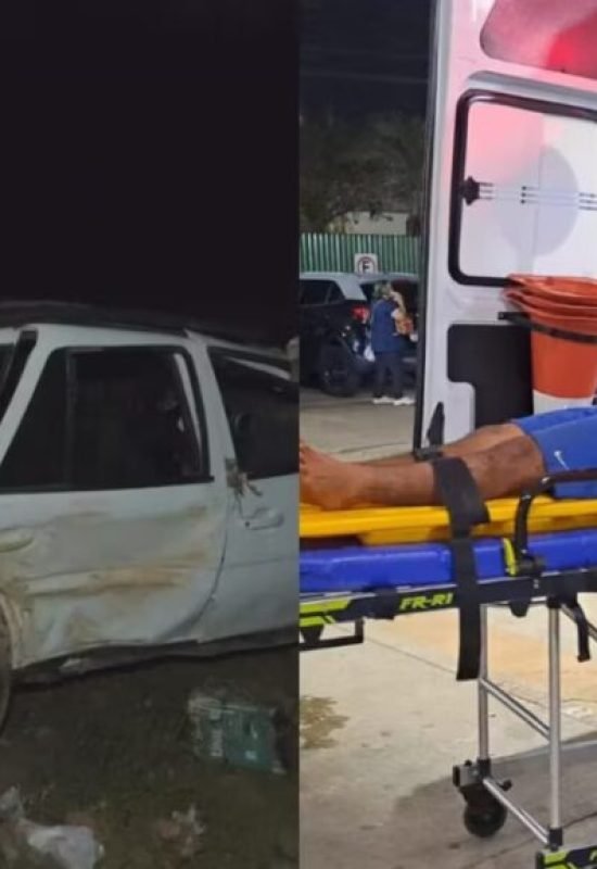Carro com sete pessoas capota durante grave acidente em rodovia no Acre