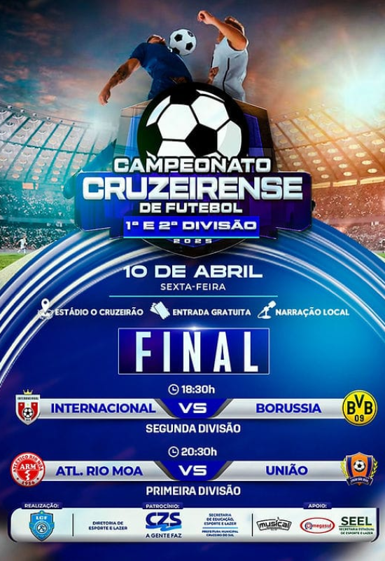 Prefeitura de cruzeiro do Sul e Liga Cruzeirense realizam nesta sexta-feira as finais do Campeonato Cruzeirense de Futebol com premiação de R$ 70 mil